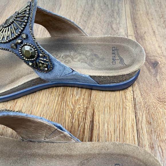 Dansko Jeweled Suede Pamela Wedge Sandals - Picture 4 of 7